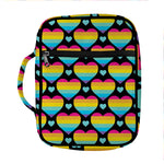 Rainbow LGBT Pride Heart Pattern Print Front Pocket Bible Bag