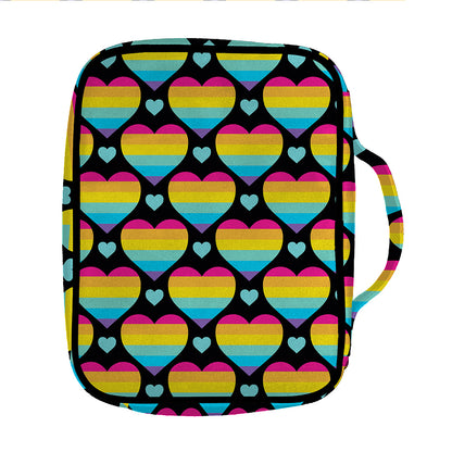 Rainbow LGBT Pride Heart Pattern Print Front Pocket Bible Bag