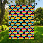 Rainbow LGBT Pride Heart Pattern Print Garden Flag