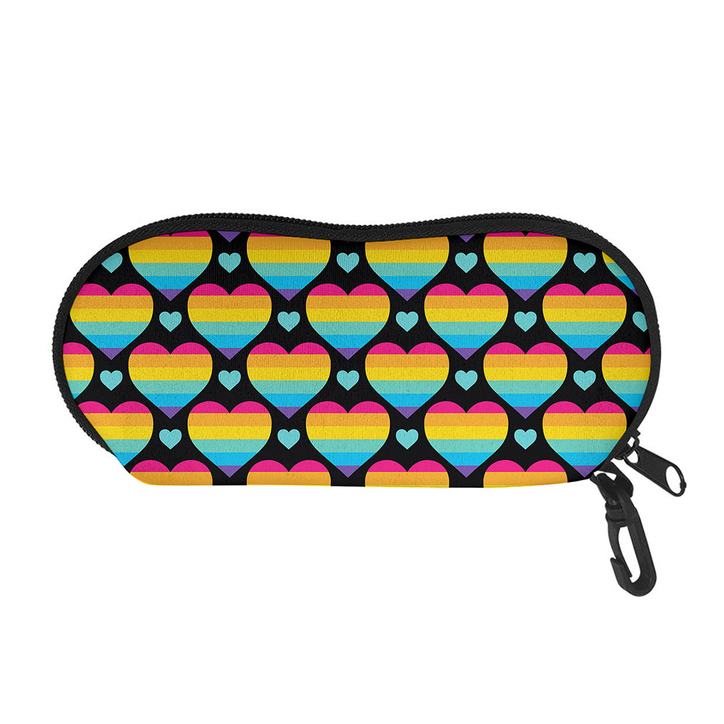 Rainbow LGBT Pride Heart Pattern Print Glasses Case