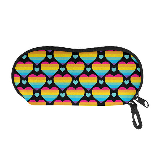 Rainbow LGBT Pride Heart Pattern Print Glasses Case