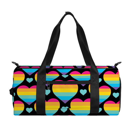 Rainbow LGBT Pride Heart Pattern Print Gym Bag