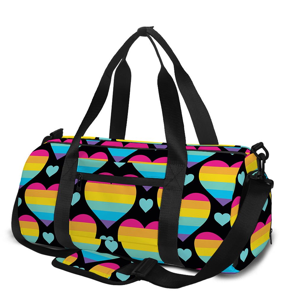 Rainbow LGBT Pride Heart Pattern Print Gym Bag