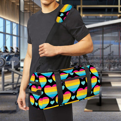 Rainbow LGBT Pride Heart Pattern Print Gym Bag