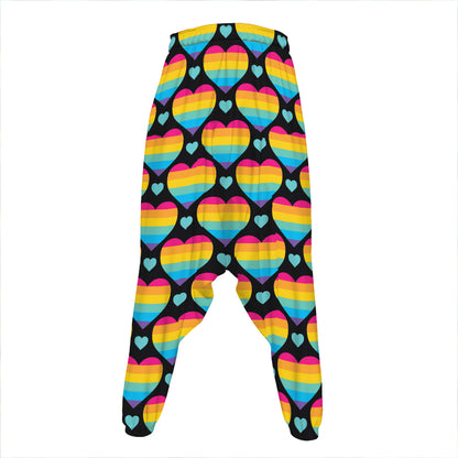 Rainbow LGBT Pride Heart Pattern Print Hammer Pants