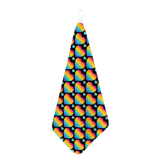 Rainbow LGBT Pride Heart Pattern Print Hand Towel