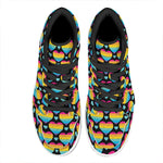 Rainbow LGBT Pride Heart Pattern Print High Top Leather Sneakers