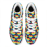 Rainbow LGBT Pride Heart Pattern Print High Top Leather Sneakers