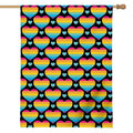 Rainbow LGBT Pride Heart Pattern Print House Flag