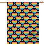 Rainbow LGBT Pride Heart Pattern Print House Flag