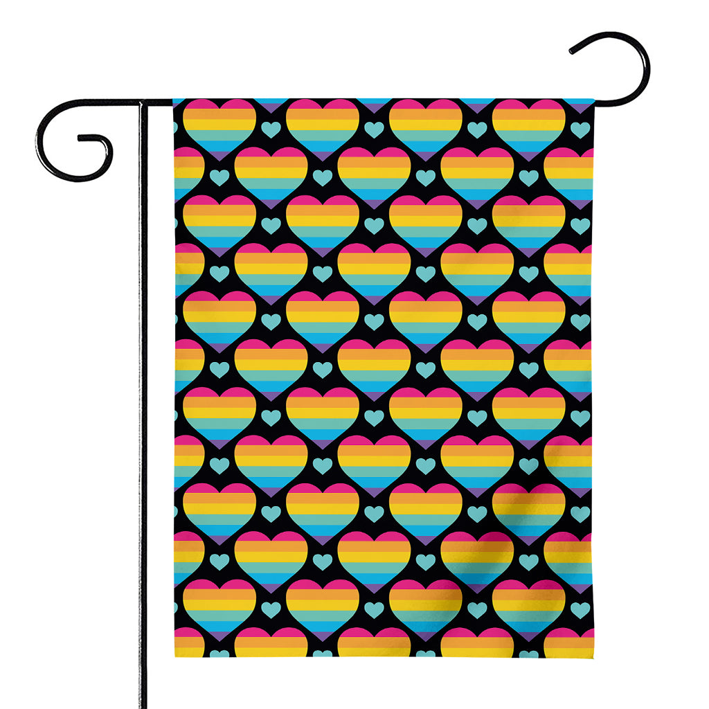 Rainbow LGBT Pride Heart Pattern Print House Flag
