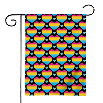 Rainbow LGBT Pride Heart Pattern Print House Flag