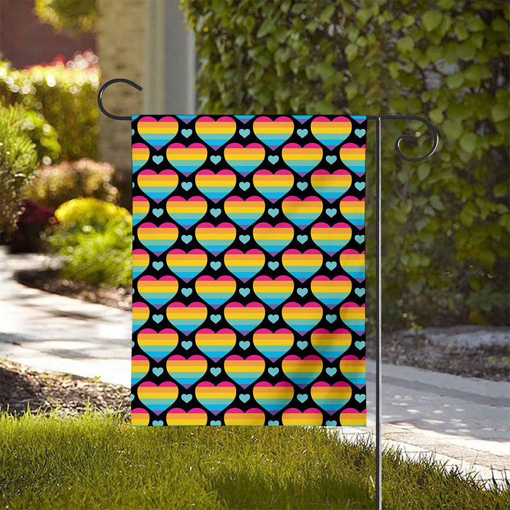 Rainbow LGBT Pride Heart Pattern Print House Flag
