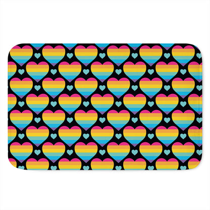 Rainbow LGBT Pride Heart Pattern Print Indoor Door Mat