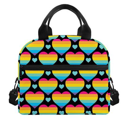 Rainbow LGBT Pride Heart Pattern Print Insulated Lunch Bag