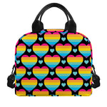 Rainbow LGBT Pride Heart Pattern Print Insulated Lunch Bag