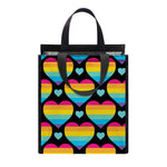 Rainbow LGBT Pride Heart Pattern Print Insulated Lunch Tote