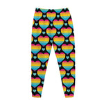 Rainbow LGBT Pride Heart Pattern Print Jogger Pants