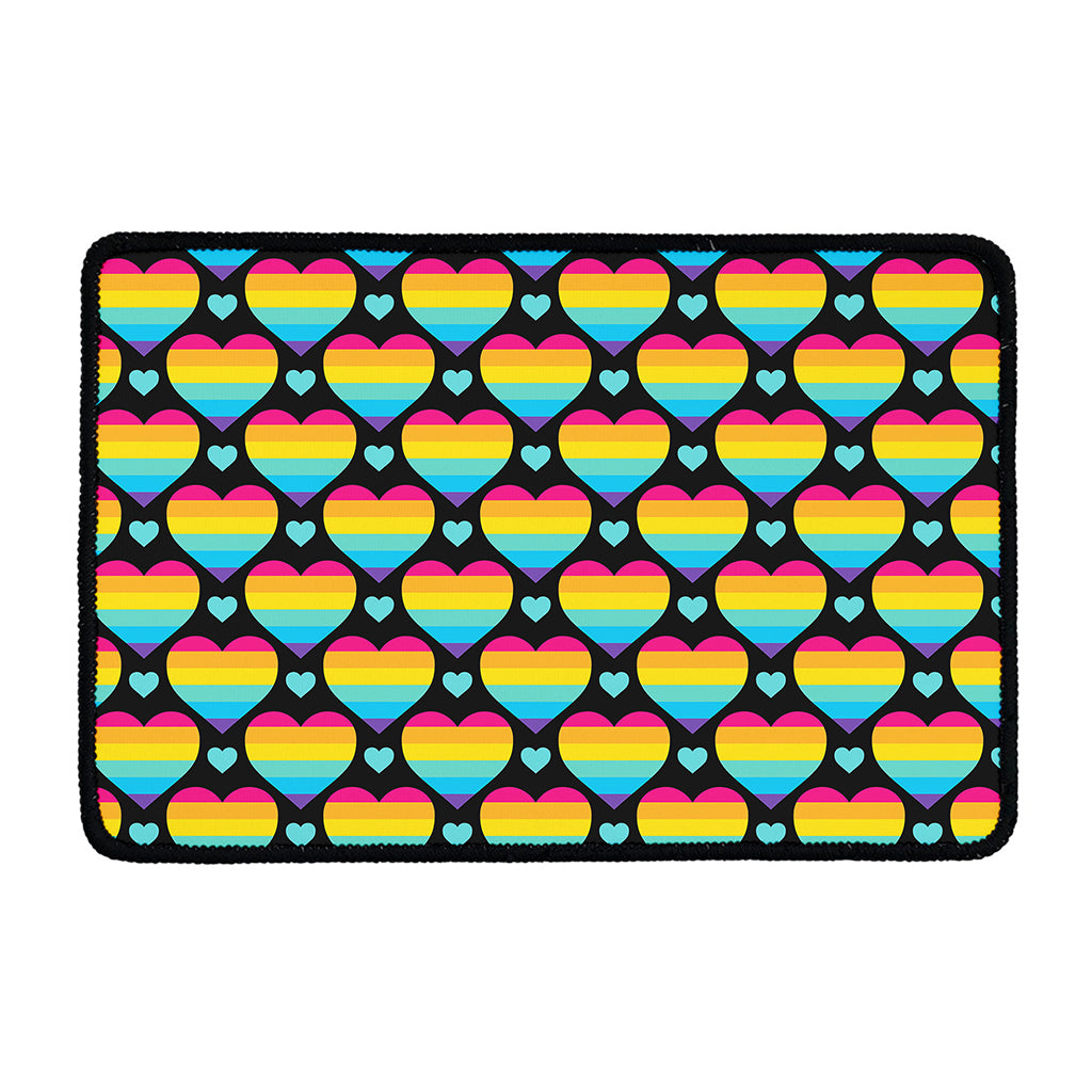 Rainbow LGBT Pride Heart Pattern Print Kitchen Mat