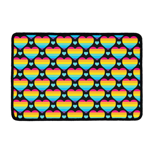Rainbow LGBT Pride Heart Pattern Print Kitchen Mat