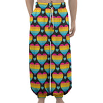 Rainbow LGBT Pride Heart Pattern Print Lantern Pants