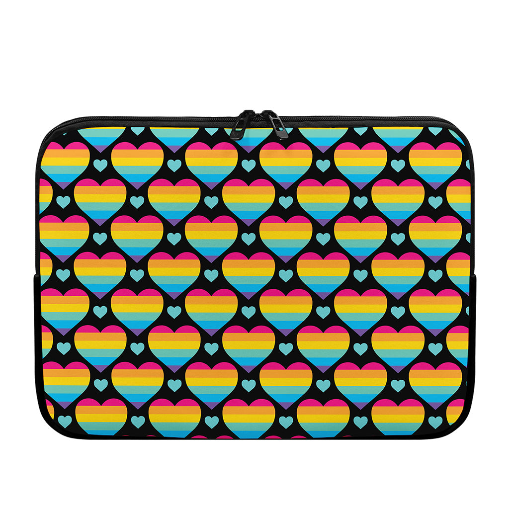 Rainbow LGBT Pride Heart Pattern Print Laptop Sleeve
