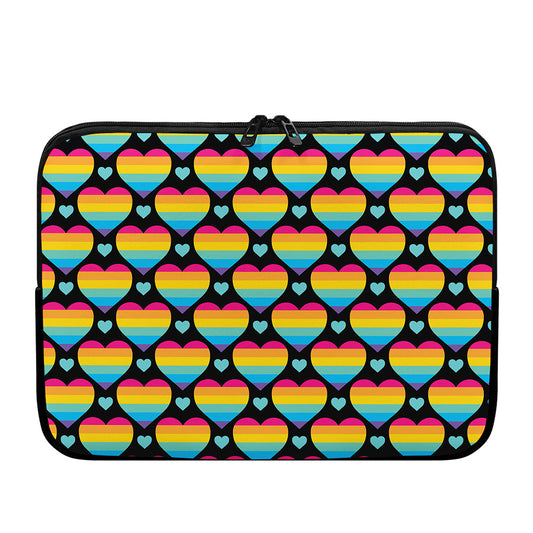 Rainbow LGBT Pride Heart Pattern Print Laptop Sleeve