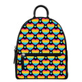 Rainbow LGBT Pride Heart Pattern Print Leather Backpack