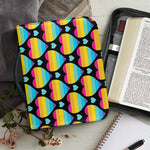Rainbow LGBT Pride Heart Pattern Print Leather Bible Cover