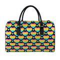Rainbow LGBT Pride Heart Pattern Print Leather Duffel Bag