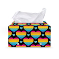 Rainbow LGBT Pride Heart Pattern Print Leather Tissue Box Cover