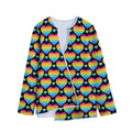 Rainbow LGBT Pride Heart Pattern Print Long Sleeve Short Coat