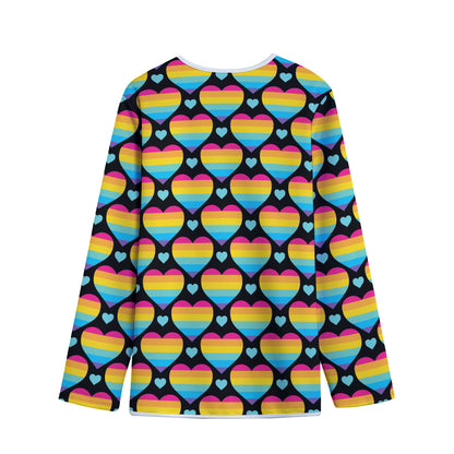 Rainbow LGBT Pride Heart Pattern Print Long Sleeve Short Coat