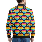 Rainbow LGBT Pride Heart Pattern Print Men's Bomber Jacket