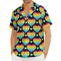 Rainbow LGBT Pride Heart Pattern Print Men's Deep V-Neck Shirt