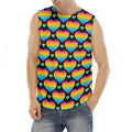 Rainbow LGBT Pride Heart Pattern Print Men's Fitness Tank Top