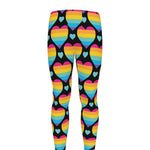 Rainbow LGBT Pride Heart Pattern Print Men's leggings
