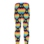 Rainbow LGBT Pride Heart Pattern Print Men's leggings