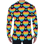 Rainbow LGBT Pride Heart Pattern Print Men's Long Sleeve T-Shirt