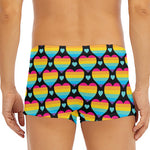 Rainbow LGBT Pride Heart Pattern Print Men's Short Boxer Briefs