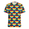 Rainbow LGBT Pride Heart Pattern Print Men's Athletic T-Shirt