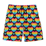 Rainbow LGBT Pride Heart Pattern Print Men's Swim Trunks