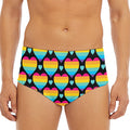 Rainbow LGBT Pride Heart Pattern Print Men's Triangle Swim Briefs