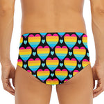 Rainbow LGBT Pride Heart Pattern Print Men's Triangle Swim Briefs