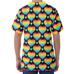 Rainbow LGBT Pride Heart Pattern Print Men's Velvet T-Shirt