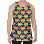 Rainbow LGBT Pride Heart Pattern Print Men's Velvet Tank Top