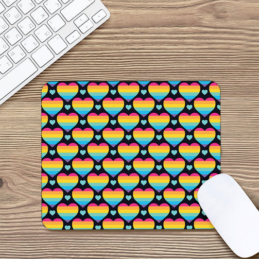 Rainbow LGBT Pride Heart Pattern Print Mouse Pad