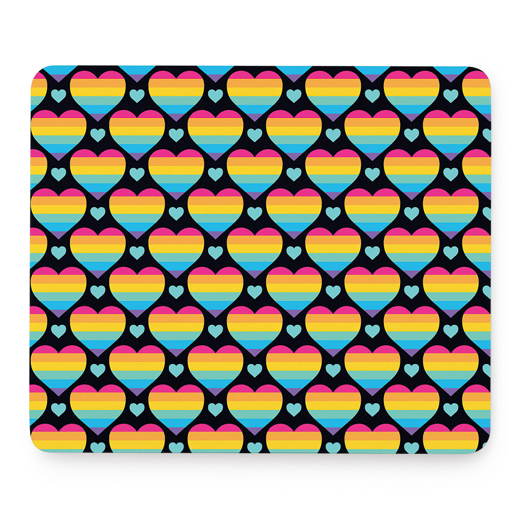 Rainbow LGBT Pride Heart Pattern Print Mouse Pad