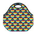 Rainbow LGBT Pride Heart Pattern Print Neoprene Lunch Bag