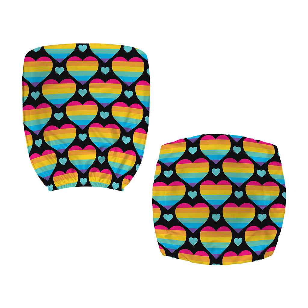 Rainbow LGBT Pride Heart Pattern Print Office Chair Cover